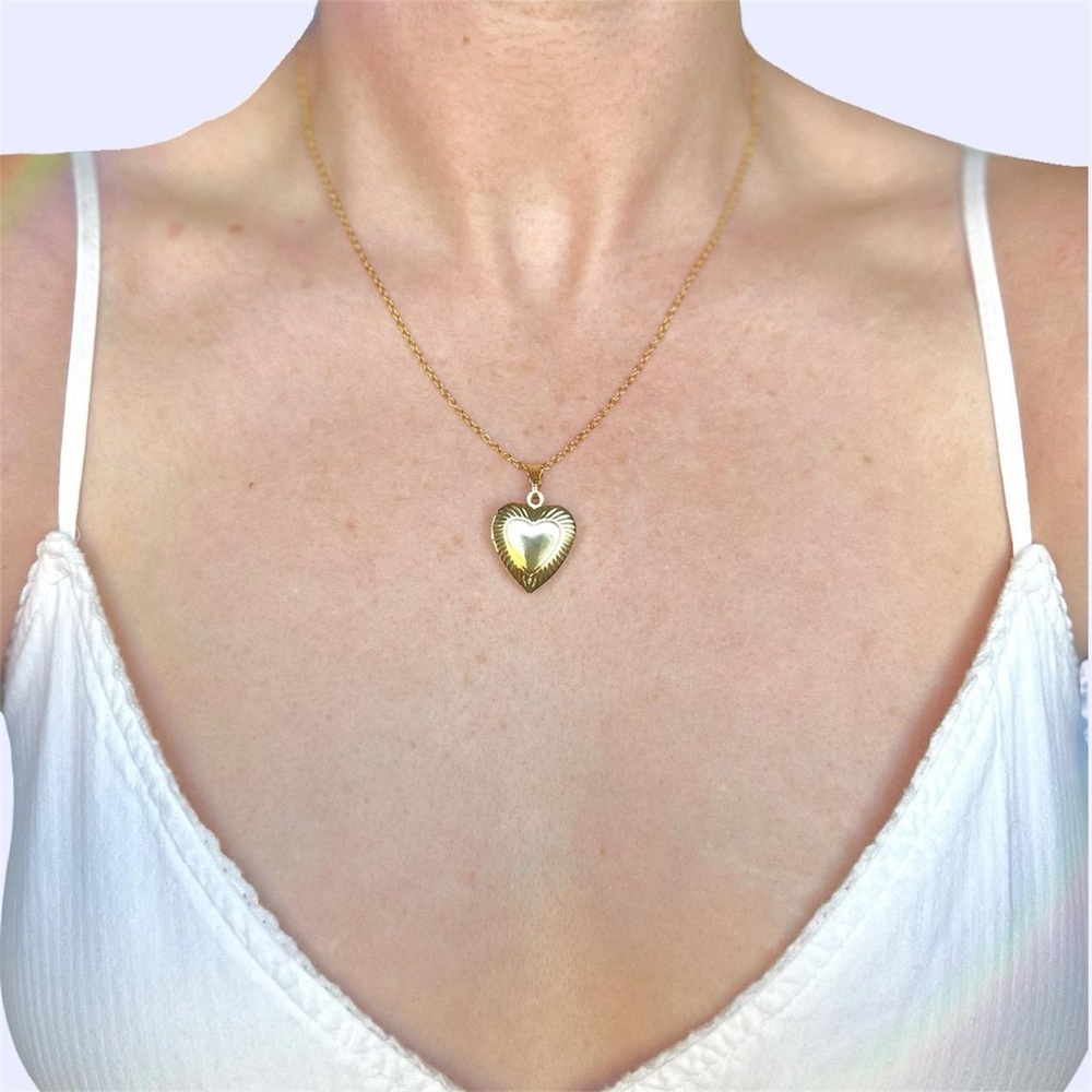 24k Gold Filled Heart Locket Necklace💖
